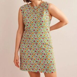 Boden‎ Sleeveless Jersey Shirt Dress Green Enchanting Bloom Size 6